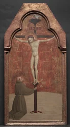 St. Frans knæler foran Kristus på korset