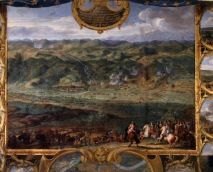 Prins Louis II af Bourbon Condes (Bourbon-Conde) handlinger kendt som Grand Conde (1621-1686): Slaget ved Fribourg (1644) under Trediveårskrigen - Maleri af Frelseren The Tale (Leconte, Greven, Lecomte ) (1659-1694)