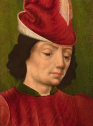 En mandlig figur måske den hellige Sebastian: Et fragment, ca. 1480