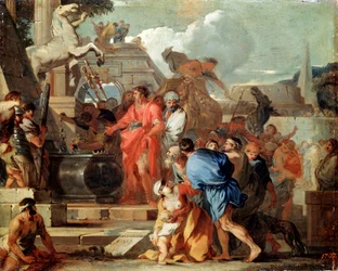 Augustus foran Alexander den Stores grav, 17. århundrede