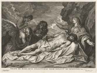 Jomfru, der støtter den døde Kristus