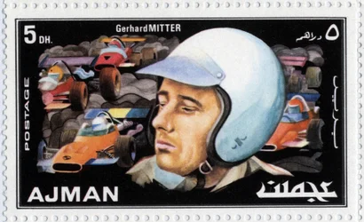 Emirates Arab Units stempel, der repræsenterer bilføreren Gerhard Mitter (1935-1969)