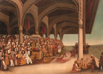 Uden titel (The Disrobing of Draupadi), ca. slutningen af det 19. århundrede (olie på lærred)