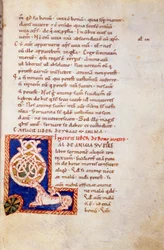 Miniature Gamle Testamente side. 13. århundrede. karolingisk var. Trivulziana bibliotek, Milano.