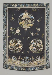 Hængende, ca. 1750-1800 (Silke med broderi (satinsøm), naturlig og syntetiske farvestoffer)