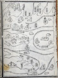 Kort over ekspeditionerne i Zheng He (Zheng-He eller Cheng Ho) (1371-1433) i Østafrika. Paris College i Frankrig, Institut for avancerede kinesiske studier.
