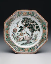 Tallerken, ca. 1725-30 (porcelæn med overglasur famille verte emalje)