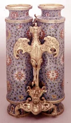 Vase, tidligt Ming-dynastiet (cloisonne-emalje på forgyldt kobber)