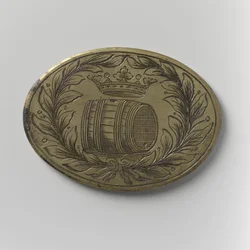 Beer-importørernes Guild of Amsterdam tilstedeværelsestoken, ca. 1700 (messing)