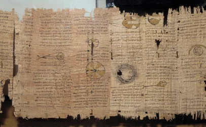 Egyptisk antikvitet: astronomisk papyrus af Eudox. Ptolemæisk periode (332-30 f.Kr.). Fra Egypten. Paris, Louvre-museet