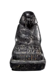 Egyptisk antikvitet: skulptur i gabbro, der repræsenterer højtstående embedsmand Senpou. Mellemriget (2033-1710 f.Kr.) Paris, Louvre-museet
