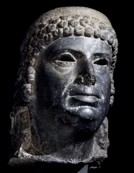 Hoved af Cleopatra III, basaltskulptur. Egyptisk civilisation, ptolemæisk periode, 2. århundrede f.Kr