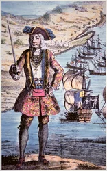 Kaptajn Bartholomew Roberts, graveret af James Basire