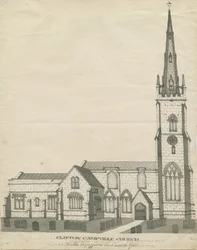 Clifton Campville Church: pen og sepia tegning, nd [?19. århundrede] (tegning)