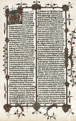 Kopi af en side fra Markusevangeliet, Wycliffes oversættelse af Bibelen til engelsk i ca. 1400 (print)