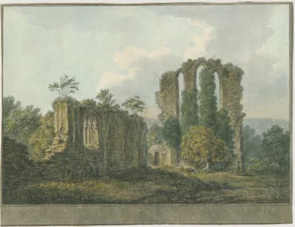 Croxden Abbey: vandfarvemaleri, nd [1805] (maleri)