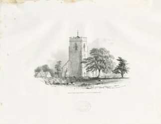 Drayton Bassett Church: litografi (vignetteret), nd [c 1825-30] (tryk)