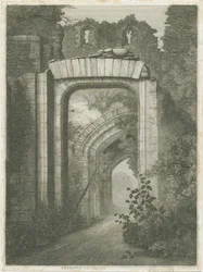 Dudley Castle - Indgangen: radering