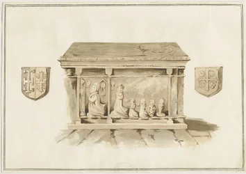 Eccleshall Church - Biskop Benthams grav: vandfarvemaleri, nd [?19. århundrede] (maleri)