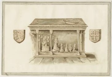 Eccleshall Church: Biskop Benthams grav: vandfarvemaleri, nd [?19. årh.] (maleri)