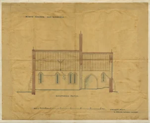 Hints Church: sporing, og [?1800-tallet] (tegning)