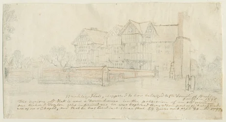 Kingswinford - Bradley Hall: tonet blyantstegning