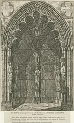 Lichfield Cathedral - West Doorway: radering, august 1782 (tryk)