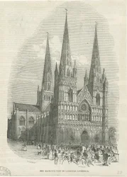 Lichfield Cathedral - West Front: træsnitsgravering, nd [1843] (tryk)
