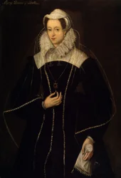 Mary (1542-87) Queen of Scots (olie på panel)