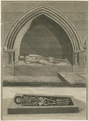 Mavesyn Ridware - Tomb of Hugo Mavesyn: engraving, nd [?18th cent] (print)