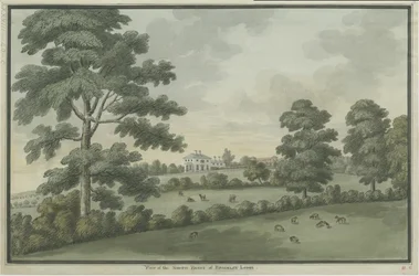 Needwood - Brickley Lodge: Watercolor Maleri og [C 1786] (maleri)