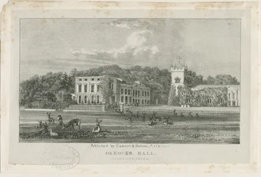 Okeover Hall - litografi, nd [c 1839] (tryk)