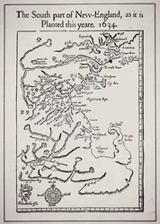 Den sydlige del af New England, som den er plantet i år 1634 (litho)