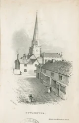 Uttoxeter kirke - litografi