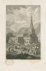 Wolstanton Church: gravering og [?19. århundrede] (tryk)