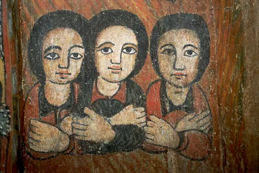 Detalje af vægmaleri (fresko)