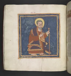 Eller. 481, f.45v Aaron. Oktateuk, evangelier og kirkelige værker. Et etiopisk manuskript. Slutningen af det 17. århundrede