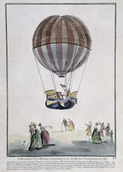 Aerostatisk maskine fjernelse i Tuileries Garden i 1783