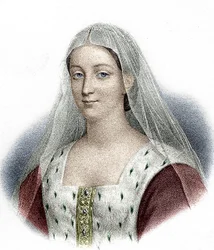 Agnes Sorel, elskerinde af den franske kong Charles VII (farvestik)