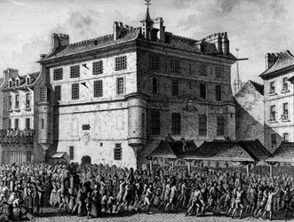 Den Franske Revolution: Folket fra de Franske Garder i fængslet i Saint-Germain-des-Prés-klosteret i Paris den 30. juni