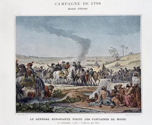 General Bonaparte besøger Moses fontæner - i "" Victories and Conquests of the French Armies"", Paris, n.d (gravering)