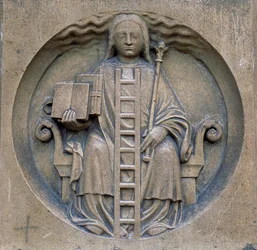 Gotisk kunst: allegori over alkymi. Notre-Dame-katedralen i Paris