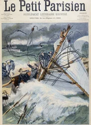 Konge af England offer for en navigationsulykke på "" Shamrock II"" - i "" The Little Parisien"", Arts Deco.