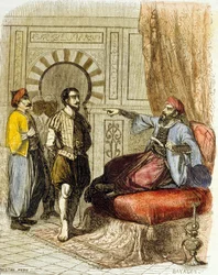 Miguel Cervantes foran Azan Baja