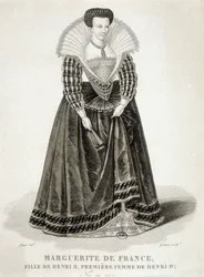 Portræt af Margrete af Valois, kendt som dronning Margot (1553-1615), dronning af Navarra, Henrik IV