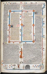 Royal 10 E. IV, f.145 En bas-de-page scene af en mand, der besøger en bager, fra 