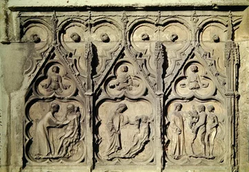 Historien om Adam og Eva, fra den nordlige portal af hovedfacaden