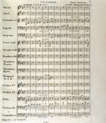 Første side af partitur af "Paulus", op. 36 af Felix Mendelssohn (litho)
