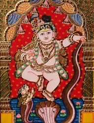 Præg Lord Bal Krishna Tanjore-maleri
