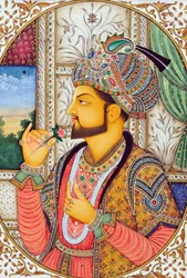 Miniaturemaleri Mughul-kejser Shah Jahan Indien Asien